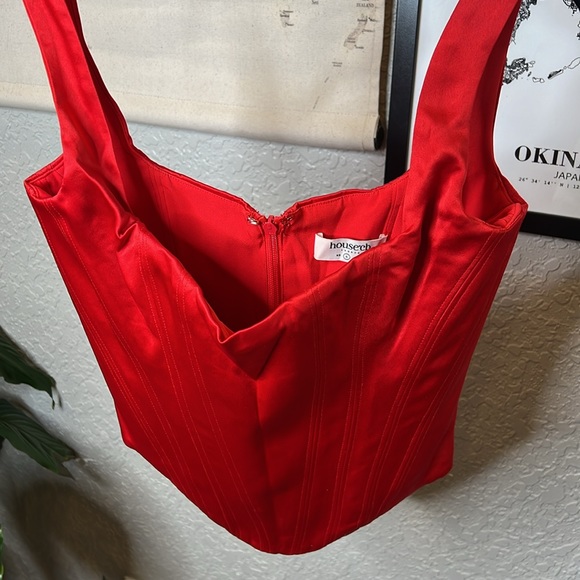 HOUSE OF CB ‘Rafa’ Scarlet Satin Longline Corset NWOT - Picture 10 of 10